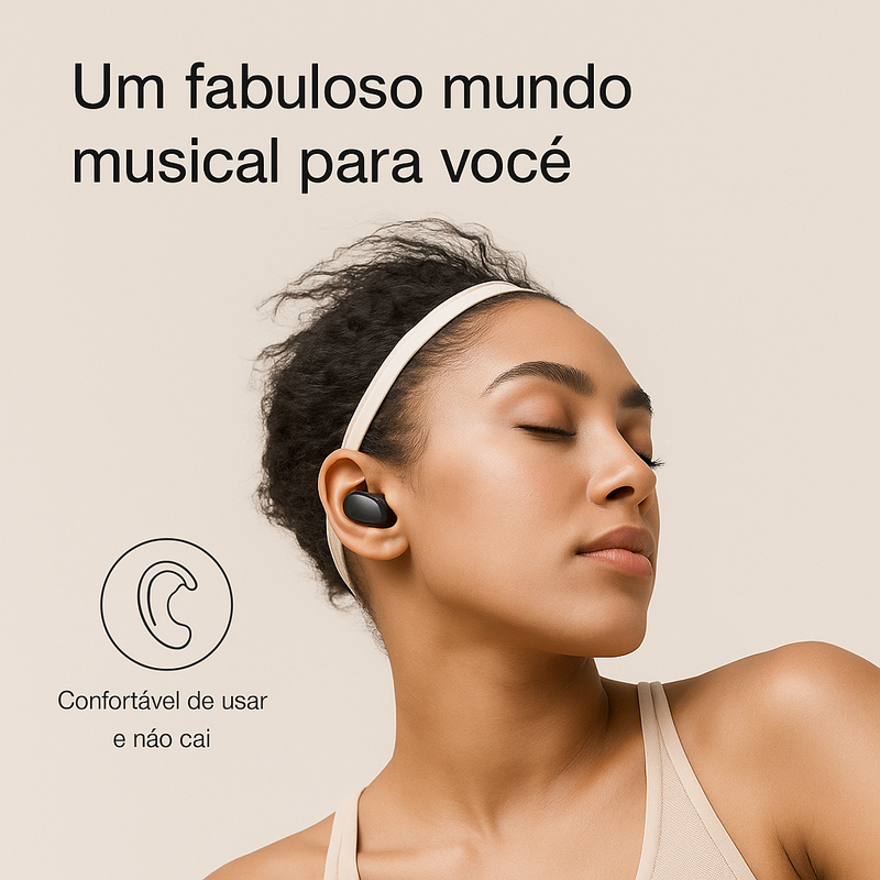 Fone de ouvido esportivo sem fio Bluetooth